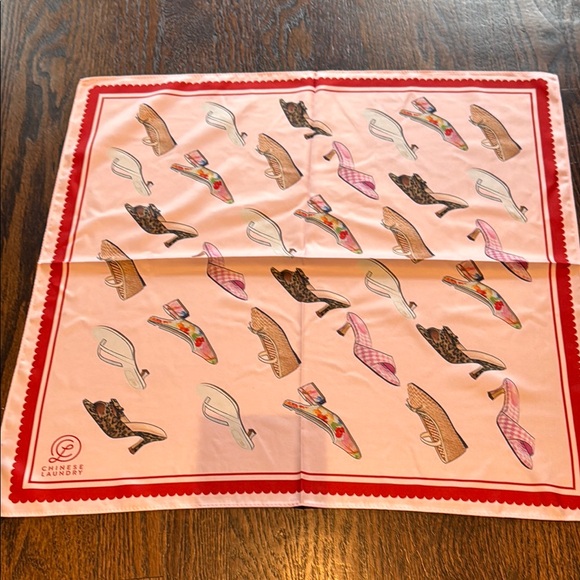Chinese Laundry Pink Scarf with Shoe Design - Picture 2 of 6